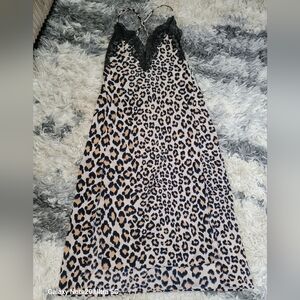 Victoria's Secret Tan and Black Lace Slip Dress